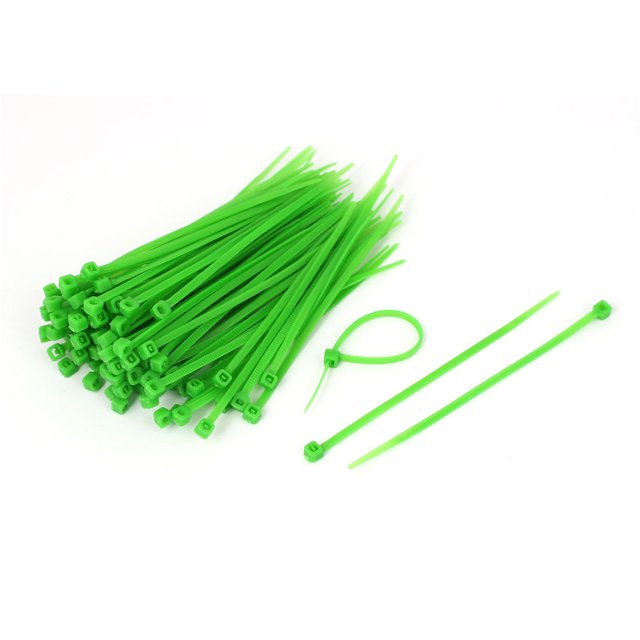 Unique Bargains Nylon Vert Auto Verrouillage Câble Envelopper Sangles Fermeture Éclair 3mm Largeur 100 Pcs