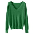thumbnail image 4 of EGNMCR Chandail à Col Rond Mode Femme Décontracté Col Semi-Montant Couleur Unie Ample Base Tricoté Chandail Femme Blouse Polyester, 4 of 4