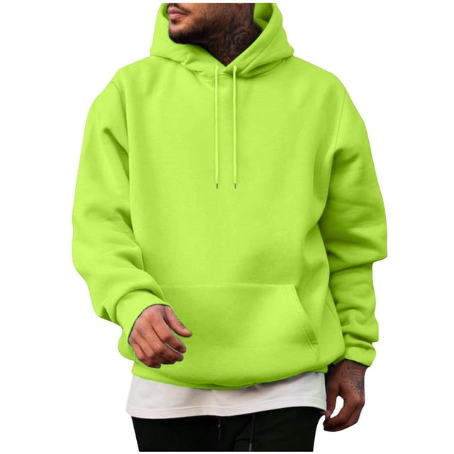 Yuyuzo Chandails à Capuche pour Hommes Décontractés à Cordon, Chandail à Enfiler en Coton, Chandails à Capuche, Couleur Unie, Manches Longues
