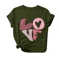 thumbnail image 2 of LOVZFMLL T-Shirts d'Été pour Femmes Mode Femmes Saint-Valentin Imprimé Manches Courtes T-shirt Nouveauté Graphique, 2 of 3