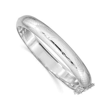 Bracelet Bracelet en Argent Sterling Rhodié de 10,25 Mm (Poids: 18 Grammes, Longueur: Pouces)