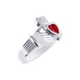 thumbnail image 3 of RYLOS Rings Sterling Silver Claddah Love, Loyalty & Friendship Heart 6MM Gem Irish Wedding Band Claddagh Rings July Ruby Jewelry Size 11, 3 of 6
