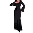 thumbnail image 3 of Maxi Dresses for Women Elegant Classy Fall Long Bell Sleeve Ruched Bodycon Fitted Cocktail Party Slit Dress Black L, 3 of 7