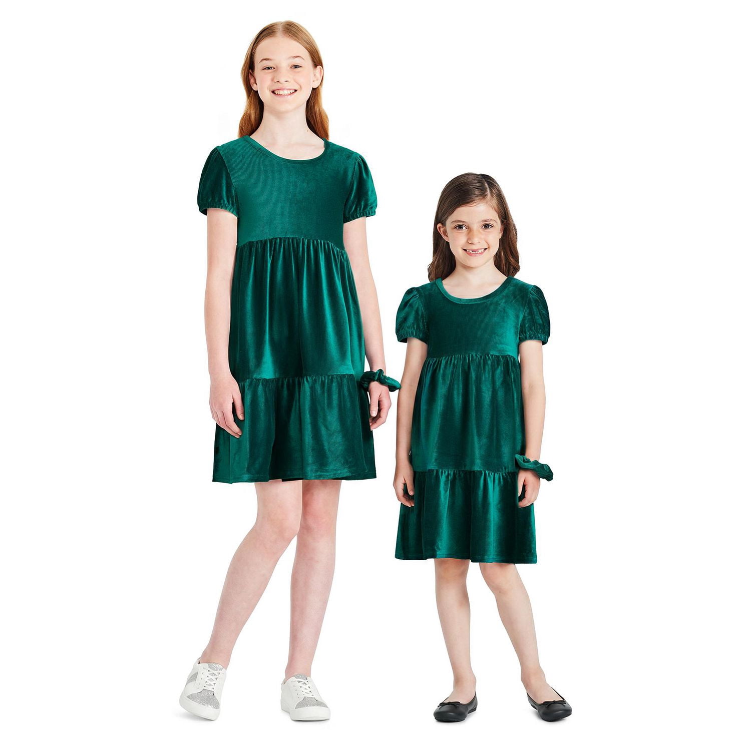 George Girls' Two Piece Tiered Velour Dress Set