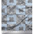 thumbnail image 1 of Soimoi Polyester Crepe Fabric Floral Block Print Sewing Fabric Yard 52 Inch Wide, 1 of 3