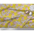 thumbnail image 2 of Soimoi Georgette Viscose Fabric Leaves & Buttercup Floral Print Sewing Fabric Yard 42 Inch Wide, 2 of 3