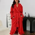 thumbnail image 2 of Peignoirs pour Femmes Peignoir à Capuche en Molleton Éponge Peignoir pour Femmes Peignoir Léger de Sauna Robe de Maison Long Peignoir Peluche Femme Pyjama en Flanelle, 2 of 6