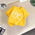 thumbnail image 5 of PMVFHDE T-Shirt d'Été pour Filles à Imprimé Graphique Mignon, Col Rond, Manches Courtes – Haut Décontracté Respirant pour Enfants, Jeux Extérieurs, T-Shirt Décontracté d'Été Jaune, 9-10 Ans, 5 of 5