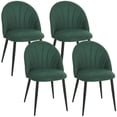 thumbnail image 1 of HOMCOM Dining Chairs Set of 4 Kitchen Chairs with Metal Legs Green, 1 of 10