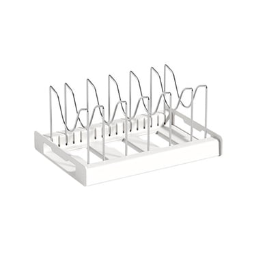 Expandable Pot Rack Organizer Adjustable Cabinet Cookware Storage Pan Lid Holder Kitchen Utensil Shelf Durable Stainless Steel Space Saving