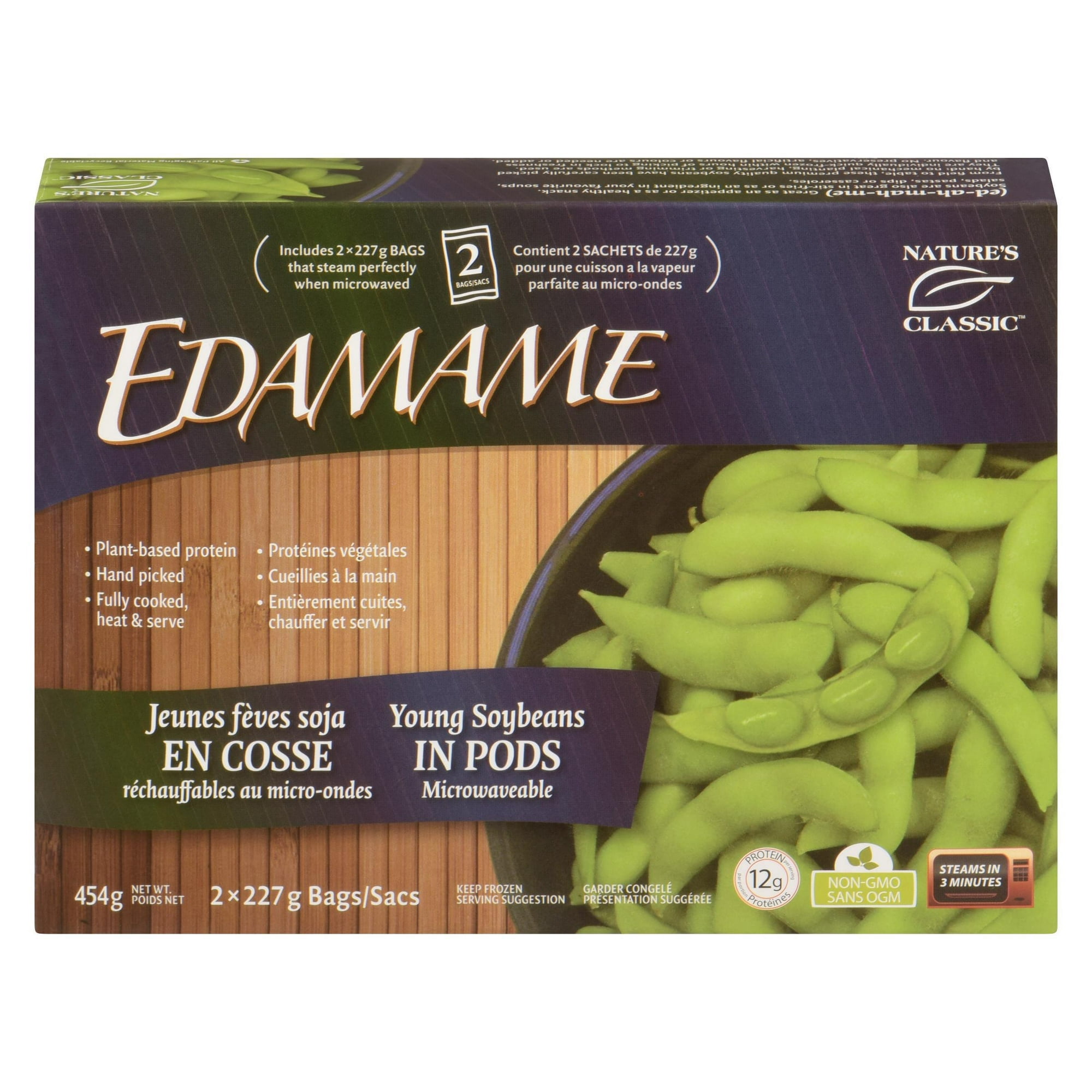 Nature's Classic Allen Family Foods Edamame Young Soybeans in PODS 454g, 454g - Microwavable