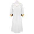 thumbnail image 2 of Moggemol Robe d'Église pour Hommes avec Étole Costume de Prêtre Jeu de Rôle Manches Longues Croix Dorée Blanc m, 2 of 7