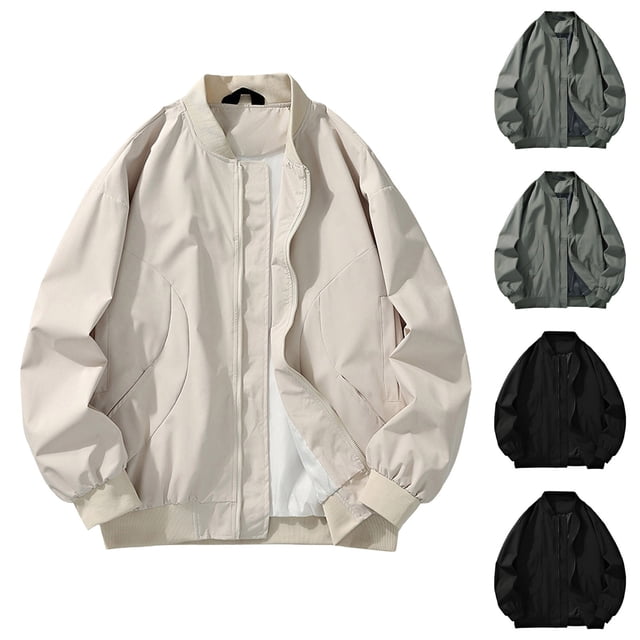 AnuYalue Men's Bomber Jacket Lightweight Fashion Outdoor Windbreaker Jacket Casual Zip Up Softshell Coats with Pockets