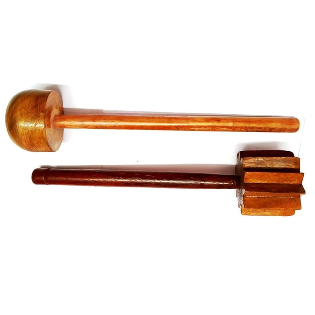 Wooden Hand Masher Combo for Kitchen – Traditional Dal Ghotni & Lassi Maker