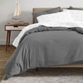 thumbnail image 1 of Bare Home Housse de Couette en Coton Biologique - 400 Fils - Tissage Satin - Lit Simple/simple TG, Gris, 2 Pcs, 1 of 4