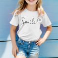 thumbnail image 2 of WEIYLL T-Shirt pour Garçons Unisexe à Imprimé de Lettres Drôle Col Rond Manches Courtes Blanc Hauts pour Enfants pour 2-3 Ans, 2 of 4