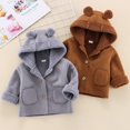 thumbnail image 2 of AAMILIFE Bébé Ours d'Automne et d'Hiver Oreilles Daim Capuche Veste Chaude composite Fausse Fourrure, 2 of 7