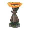 thumbnail image 2 of Agiferg Beautiful Sunflower Bird Bath Brown Pedestal Handmade For Outdoor, 2 of 6