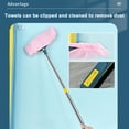 thumbnail image 4 of Retractable Broom & Dustpan Combo - 60cm Adjustable Handle for Floors & Under Furniture - Built-In Comb Teeth for Hair Removal - Space-Saving Foldable Design for Kitchens & Garages, 4 of 9