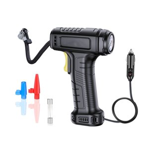 YATLTE Gonflateur de pneus, compresseur portatif gonflable, 12V Pompe à pneus auto légère avec jauge de pression numérique et d'urgence LED Lumière, avec urgence LED La lumière gonfle n'importe quel pneu sur les voitures, Suvs