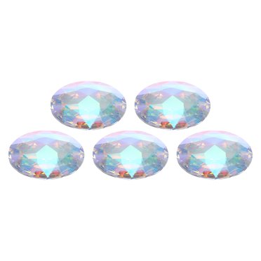Unique Bargains Acrylic Flat Back Rhinestones 5 Pcs 2 Inch Round Artificial Gemstone Craft Bead Jewelry Making Colorful