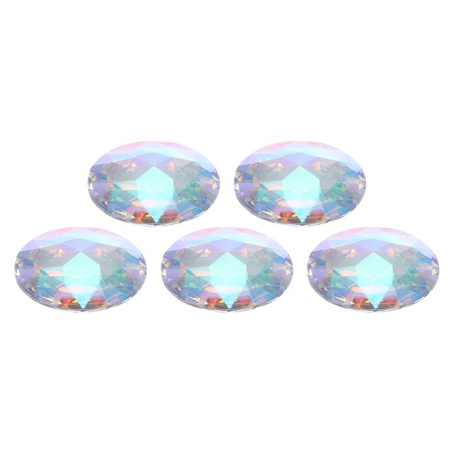 Unique Bargains Acrylic Flat Back Rhinestones 5 Pcs 2 Inch Round Artificial Gemstone Craft Bead Jewelry Making Colorful