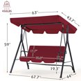 thumbnail image 2 of YODOLLA Stainless Steel Porch Swing - Red, 2 of 7