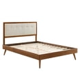 thumbnail image 4 of Modway Willow Queen Wood Platform Bed with Splayed Legs in Walnut/Beige, 4 of 11