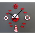 thumbnail image 1 of Mediterranean DIY 3D Wall Clock Home Wall Stickers Decoration Art Clock Red, 1 of 9
