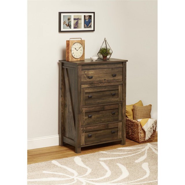 Farmington 4 Drawer Dresser, Weathered Oak