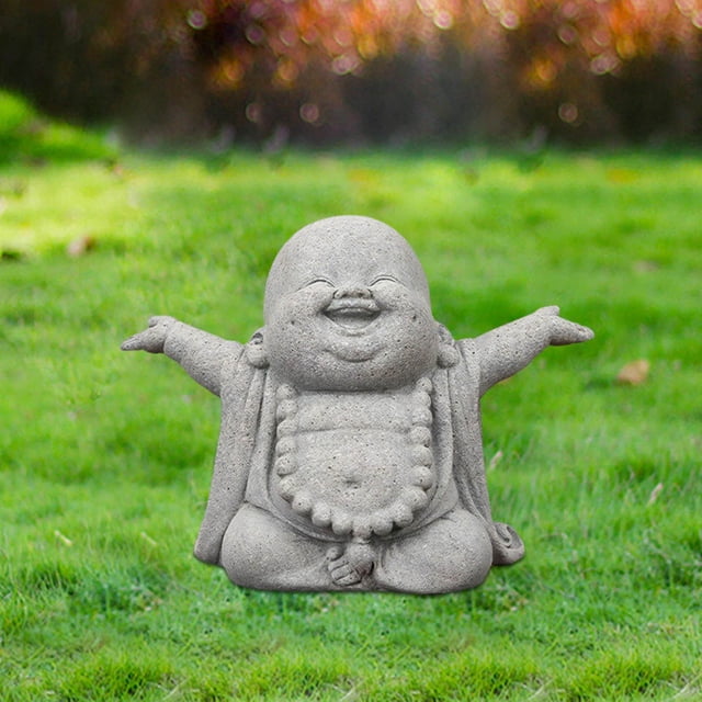 Zen Sandstone Buddha Statue Mini Meditation Monk Sculpture for Home Garden Feng Shui