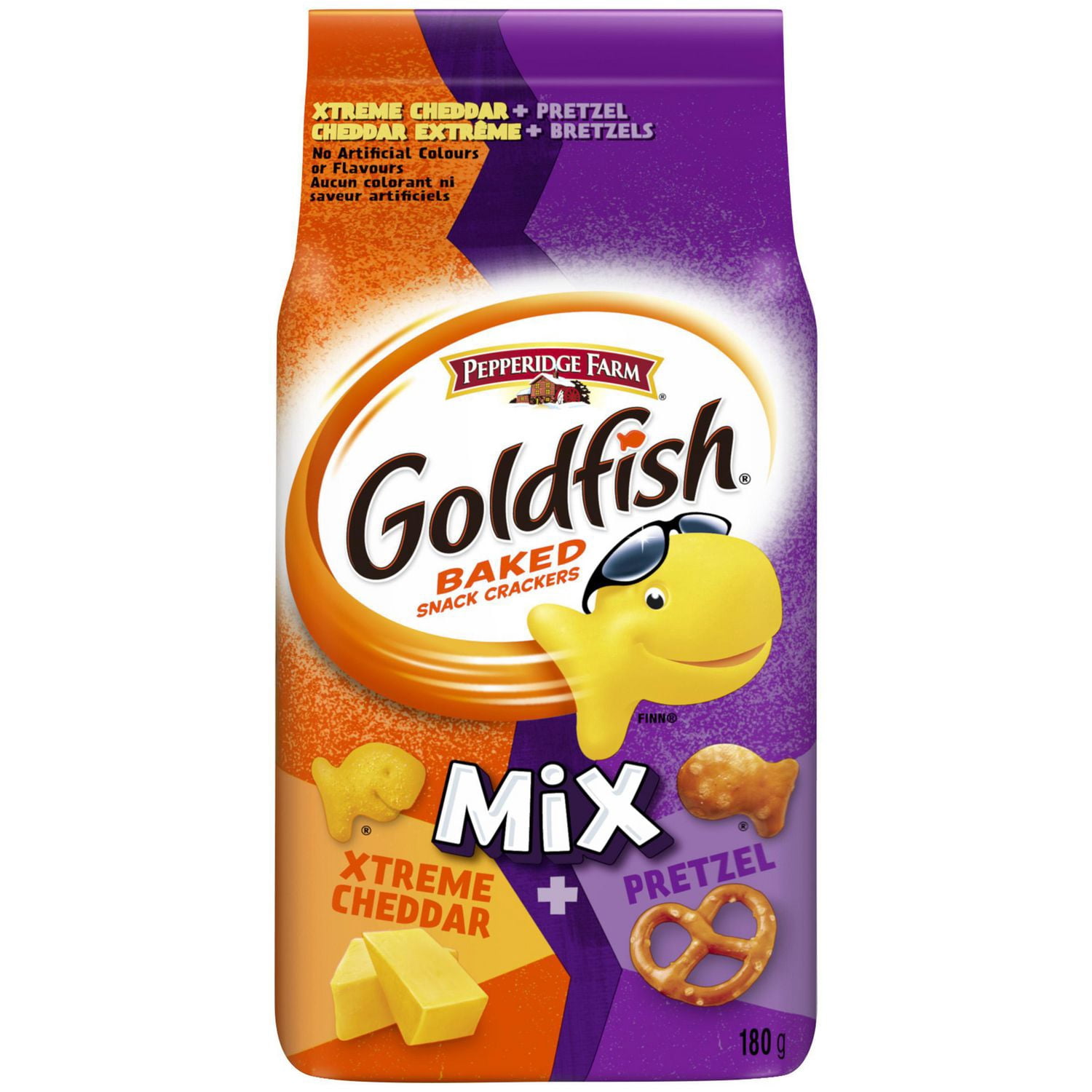 Goldfish® Mix Xtreme Cheddar and Pretzel Crackers (180g Bag)