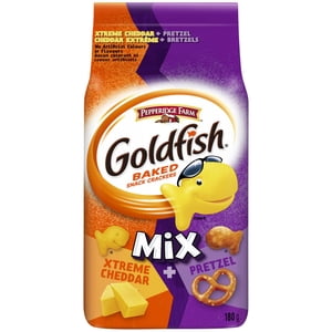 Goldfish® Mix Xtreme Cheddar and Pretzel Crackers (180g Bag)