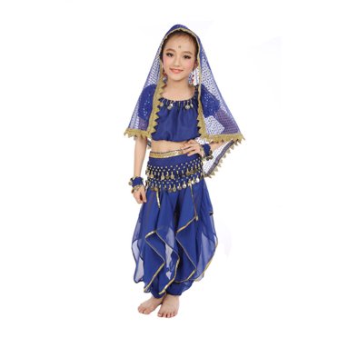 PMVFHDE Girls Outfits & Sets Handmade Children Girl Belly Dance Kids Belly Dancing Dance Clothing for