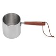 thumbnail image 4 of YUMILI Pot à lait à café 450 ml, chauffe-beurre en acier inoxydable mini pot à beurre petite casserole avec manche en bois, 4 of 14