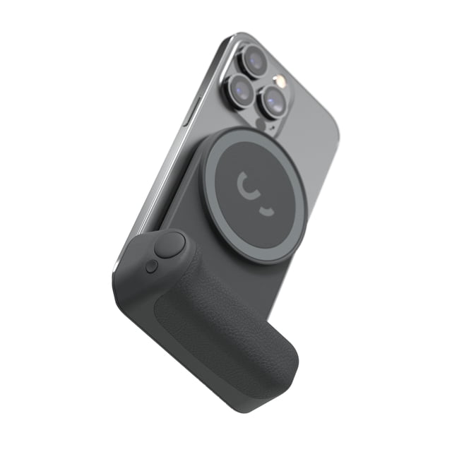 ShiftCam Batterie de Téléphone Intelligent Magnétique SnapGrip Grip pour Minuit, Attachée à un Téléphone Intelligent, Dotée d'Un Grip Ergonomique Texturé de Style Appareil Photo avec Bouton d'Obturateur Sans Fil et Banque d'Alimentation Intégrée Compatible Qi de 3 200 mAh, Idéale pour la Photographie et la Vidéographie Mobiles Stables, Convient Aussi à la Prise de Vue Mains Libres en modes portrait, Paysage et Station d'Accueil.