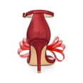 thumbnail image 2 of BLISSFUL STEP Sandales à Talons Hauts Stilettos pour Femmes à Bout Ouvert avec Bride à la Cheville et Nœud Rouge 8, 2 of 6