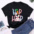 thumbnail image 4 of EGNMCR Chemises de Pâques pour Femmes Chemises Imprimé de Pâques T-shirt Col Rond Mode et Confortable Haut à Manches Courtes Col Rond/chemise T-Shirts pour Femmes, 4 of 7