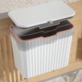thumbnail image 3 of veasfak Countertop Stable Hanging Waste Bin Portable Waste Bin Small Kitchen Compost Bin White 7L, 3 of 9