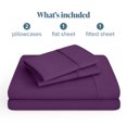 thumbnail image 2 of Bare Home Premium 1800 Collection 4-Piece Bed Sheet Set, Split Head Flex King, Plum, 2 of 10