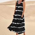 thumbnail image 2 of CHOK Robes d'Été pour Femmes 2024 Robe Maxi pour Femmes en Coton et Lin Robe Débardeur Sans Manches Ample à Col Rond Robes avec Poches Robe de Loisirs en Solde Blanc #1 L E2, 2 of 5