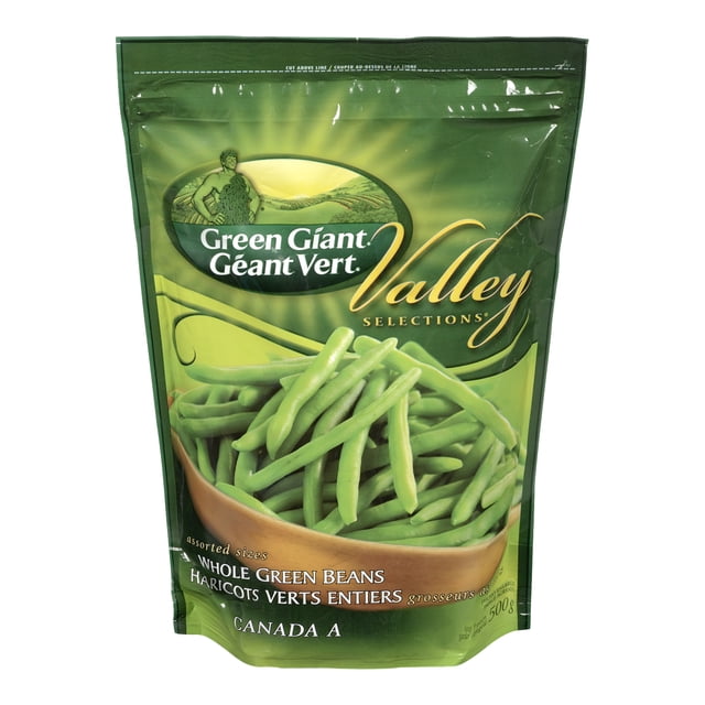 Valley Selections* Whole Green Beans. Grown & Packed In Canada, GREEN GIANT Valley Selections GREEN BEANS.