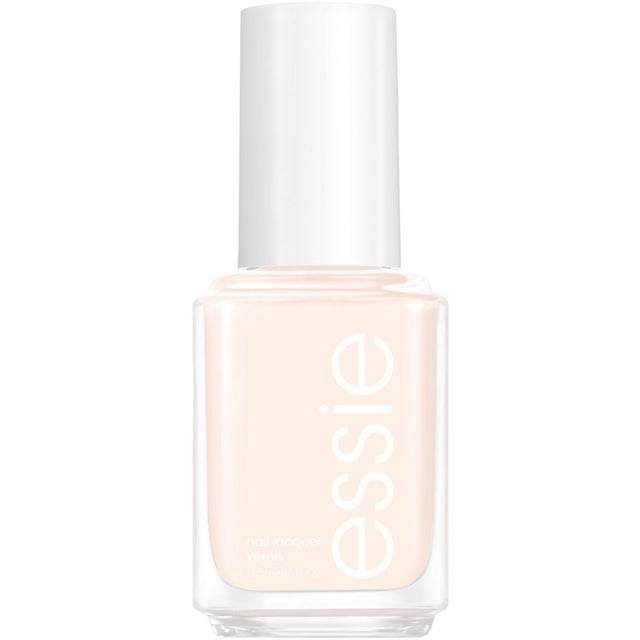 essie nail polish, vegan with a glossy shine finish, salon quality formula in a 13.5ml clear glass bottle with a white cap, featuring a pale nude shade from the (un)guilty pleasures collection, providing streak-free, chip-resistant nail lacquer ideal for professional and personal nail care