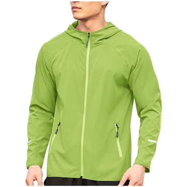 hotojiny Workout Jacket for Men Lightweight Breathable Zipper UPF 50+ Fishing Hiking Sun Shirt Stylish Windbreaker Coat with Pocket