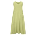 thumbnail image 4 of Robe Longue d'Été Sans Manches en Coton et Lin pour Femmes, Encolure Dégagée, Décontractée, Fluide, Ample, Maxi, avec Poche, pour Plage et Vacances, 4 of 7