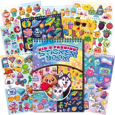 Kalysky Livre d'Autocollants à Spirale, Autocollants pour Enfants, 15 Thèmes 30 Pages