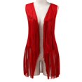thumbnail image 4 of CEHVOM Femme Automne Hiver en Suède Ethnique Sans Manches à Franges Gilet Cardigan, 4 of 8