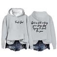 thumbnail image 1 of Prolriy Chandails à Capuchon pour Femmes, Sweat à Capuche Décontracté Imprimé Dieu Qui Écrit Encore pour Femmes Gris G, 1 of 4