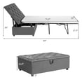 thumbnail image 3 of Costway Ottomane-Lit Pliable avec Matelas Lit d'Appoint Convertible Gris, 3 of 10