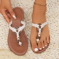 thumbnail image 2 of WRKEKC Sandales pour Femmes Bout Rond entre-Doigt Semelle Plate Été Plage Décontractées à Enfiler Sandales de Plage Chaussures pour Dames, 2 of 9